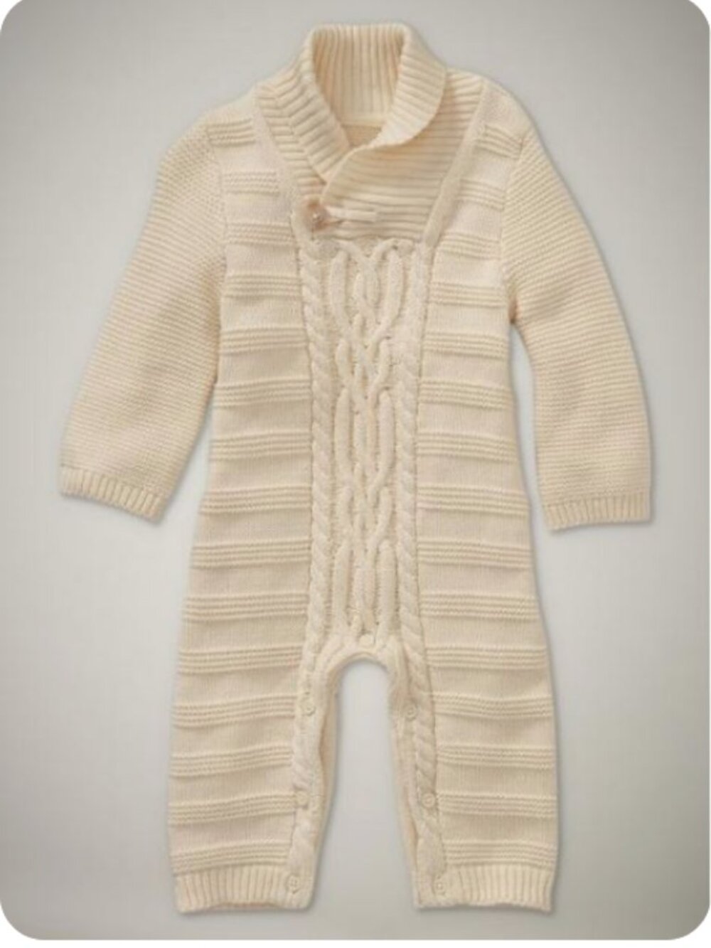 NWOT babyGAP Cream Cable Knit Sweater Romper Size 3-6 months